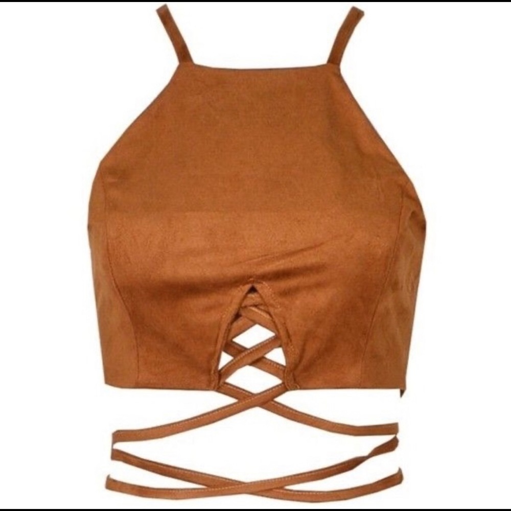 NWT Choies suede crop top